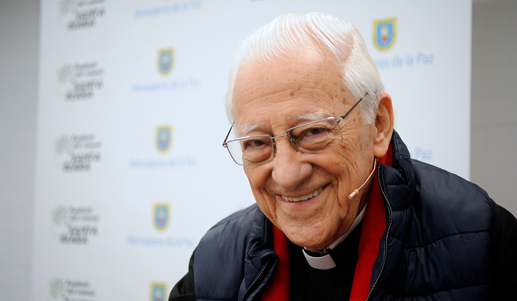 El padre Ángel durante la presentación de la iniciativa #RetoHospitaldeCampaña, en Barcelona