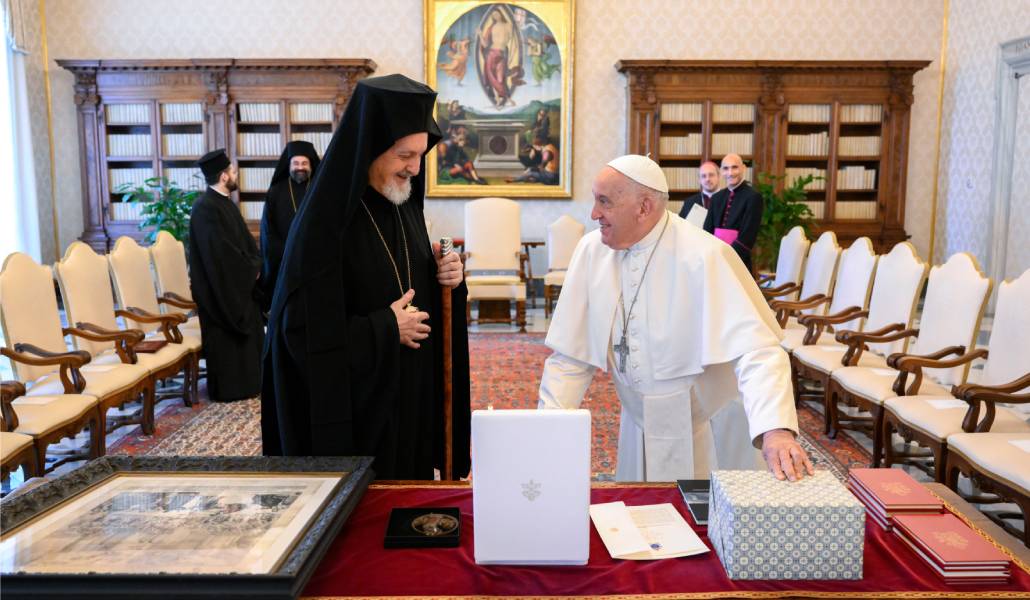 El Papa con Emmanuel, metropolitano de Calcedonia