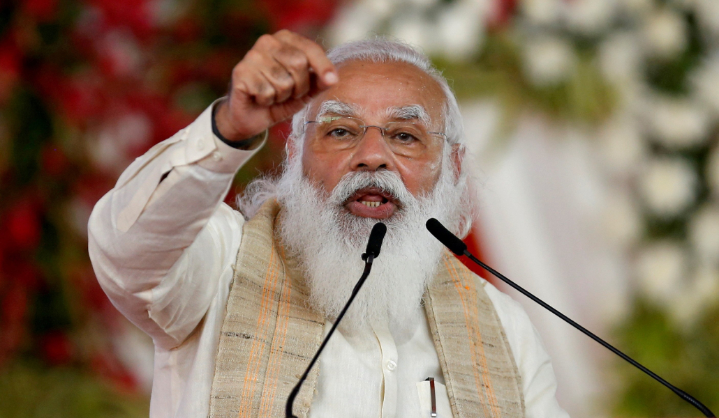 Narendra Modi el 12 de marzo de 2021