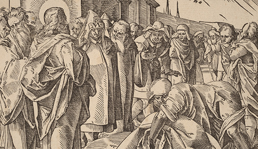 'El paralítico sanado por Cristo coge su camilla'. Christoph Murer. National Gallery of Art, Washington