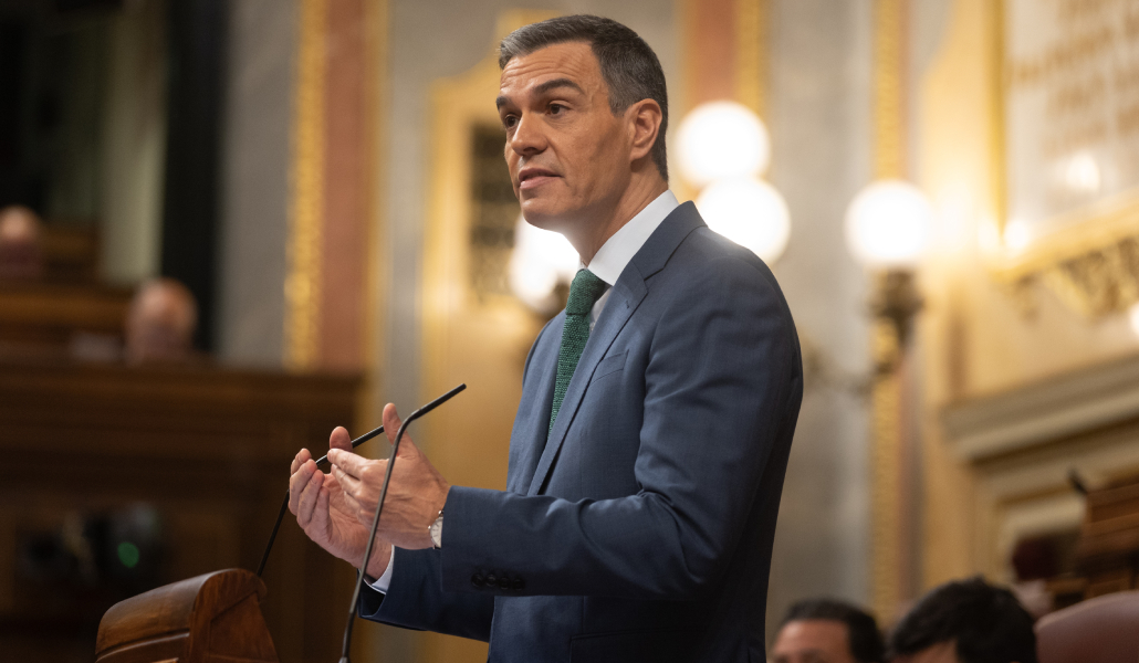 Sánchez durante su comparecencia este miércoles en el Congreso