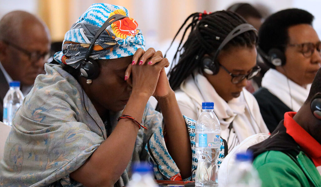 Mujeres africanas durante la Asamblea Sinodal Continental de África, en marzo de 2023