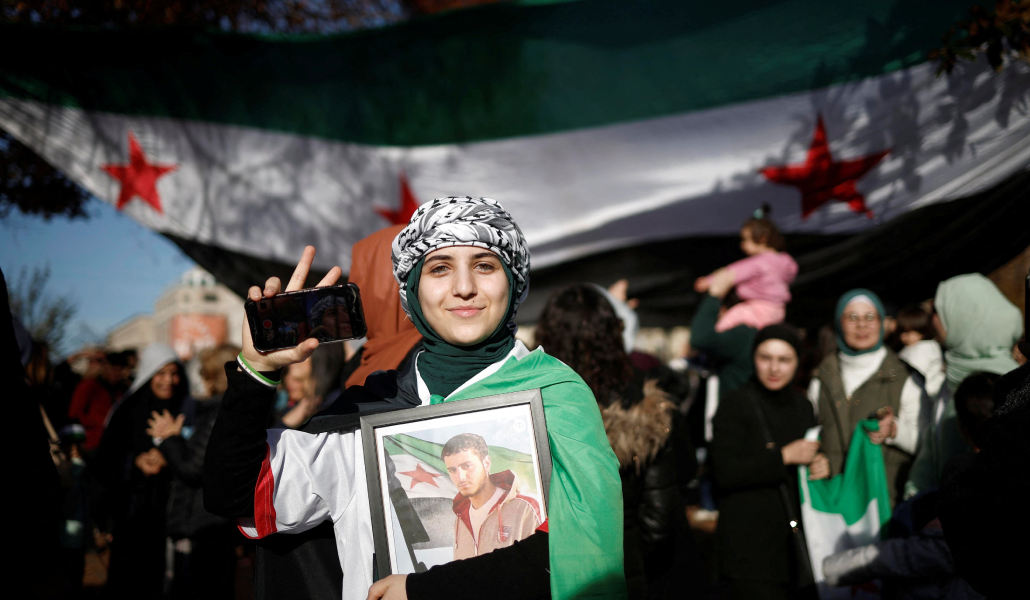 Celebración de la victoria rebelde en Siria