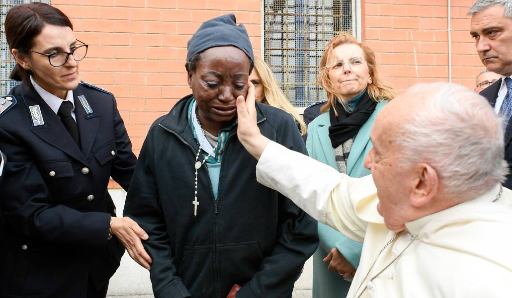 El Papa Francisco en el penal femenino de Rebibbia el pasado 28 de marzo