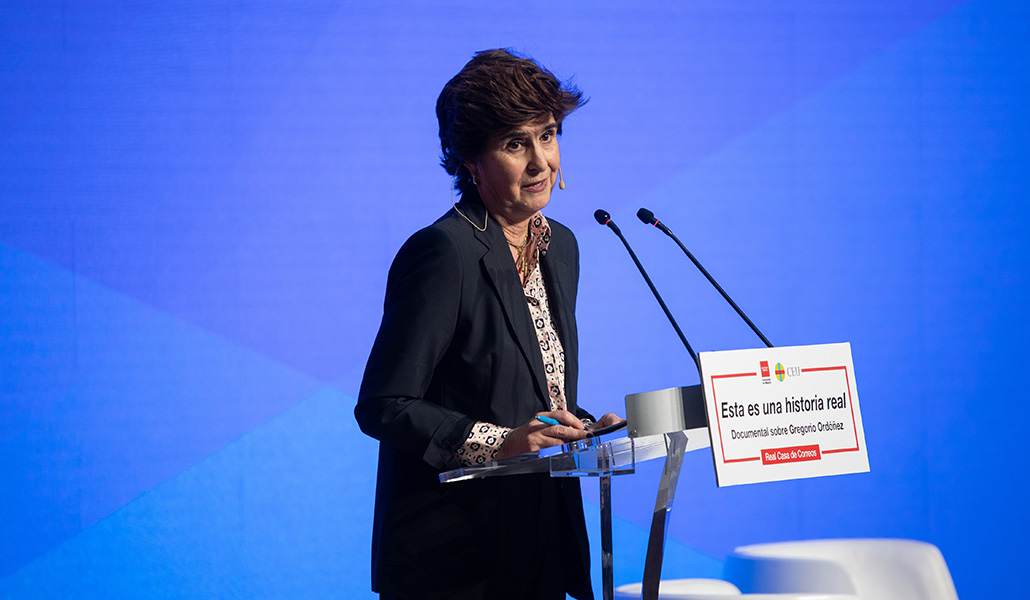 María San Gil presenta el documental sobre Gregorio Ordóñez el pasado martes en Madrid