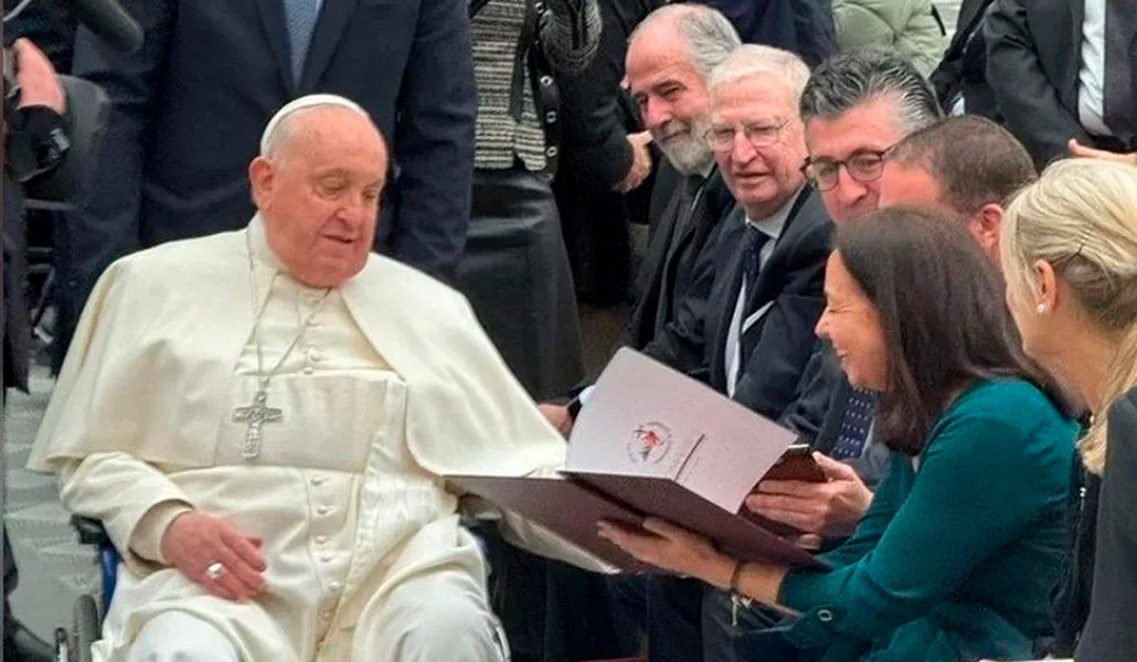 Un momento del encuentro con el Papa