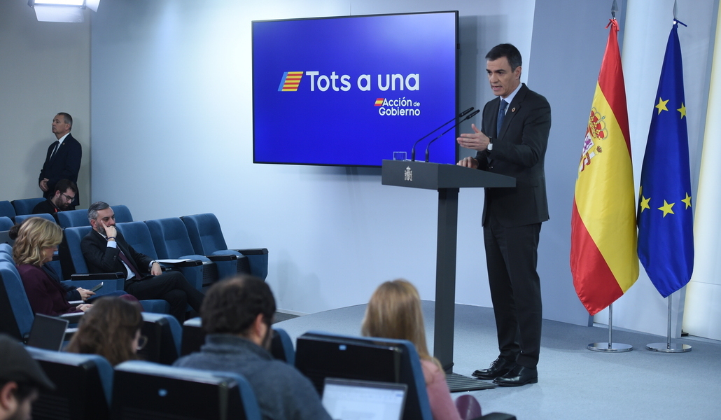 Comparecencia de Pedro Sánchez tras el Consejo de Ministros para explicar el acuerdo con Junts