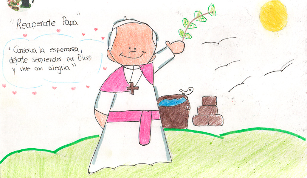 Uno de los 1.000 dibujos que han llegado a las Delegaciones de Jóvenes, Enseñanza y Catequesis