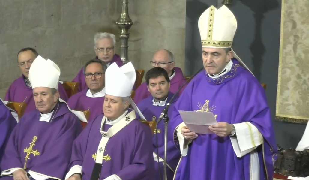 Garciandía en un momento del funeral