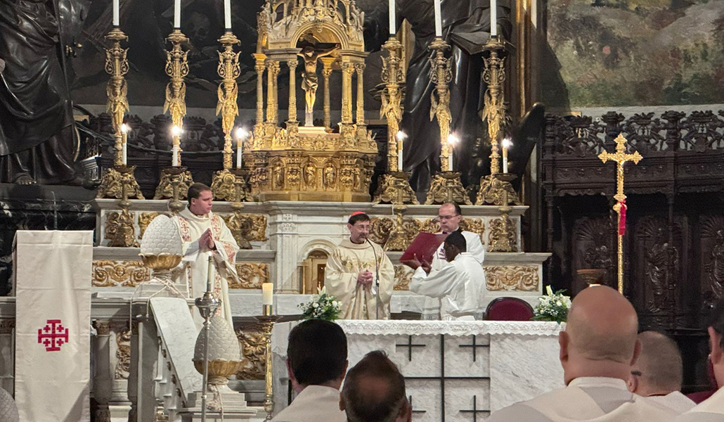 El cardenal José Cobo, arzobispo de Madrid, en la Misa que ha presidido, en la Real basílica de San Francisco el Grande con motivo de los actos para la festividad de santo Tomás de Aquino