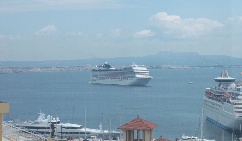 Un crucero hace su entrada en el puerto de Palma