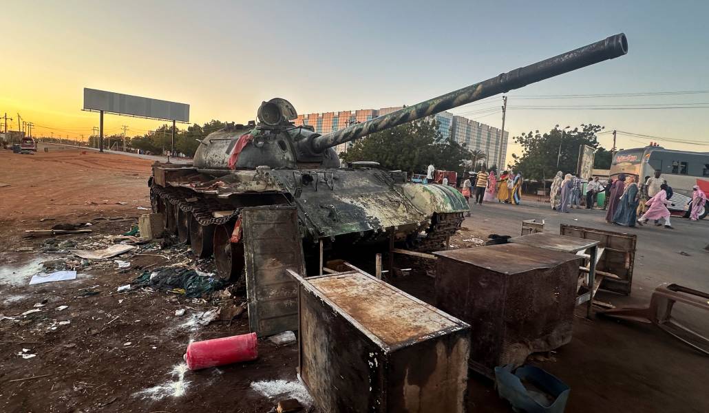 Entrada del ejército sudanés en Wad Madani (Sudán) el 12 de enero de 2025