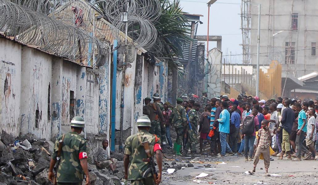 Una protesta frente a las oficinas de Naciones Unidas en Goma durante 2022