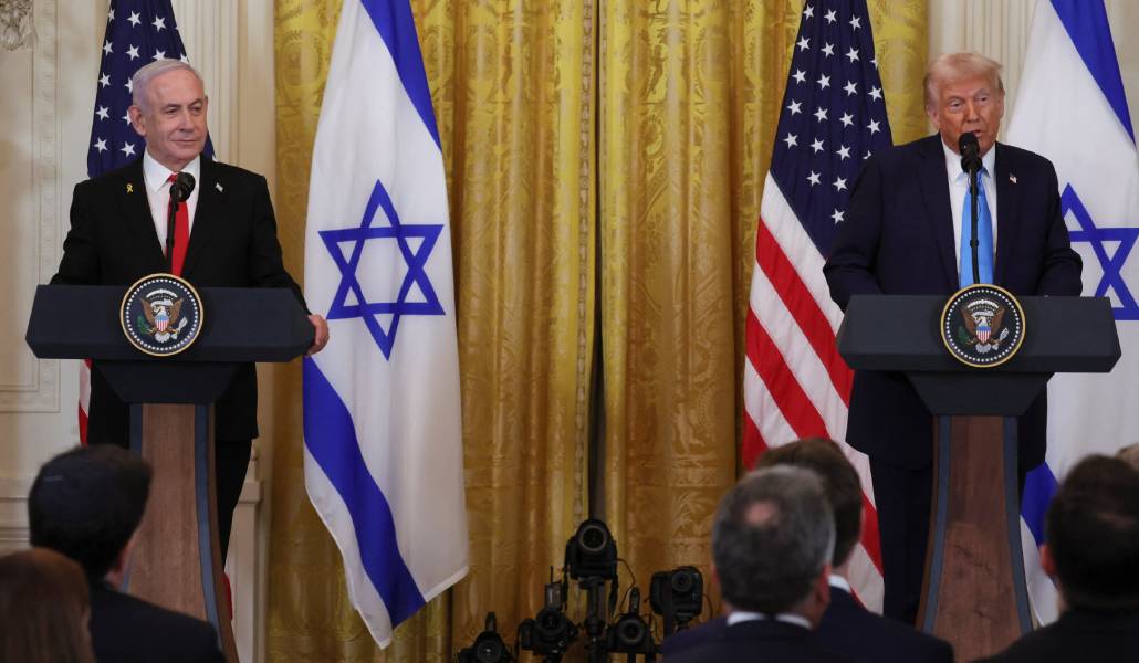 Benjamín Netanyahu y Donald Trump en Washington el 4 de febrero