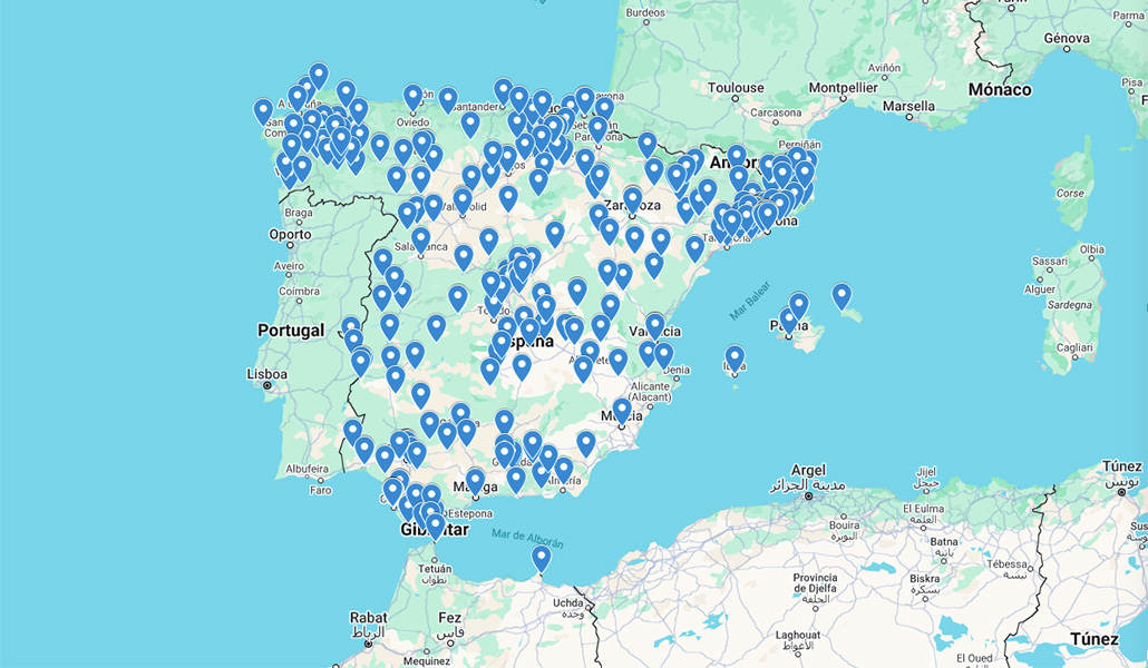 Imagen del mapa jubilar interactivo difundo por el Opus Dei