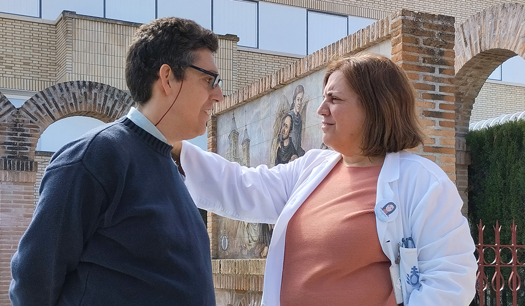 Víctor y Begoña en el centro que tiene la orden de San Juan de Dios en Ciempozuelos
