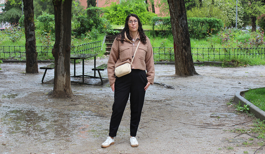 Ana María Navarro en una plaza Mayor aún por concluir