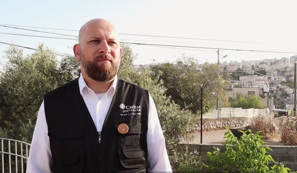 El responsable de Cáritas Jerusalén sobre el terreno.