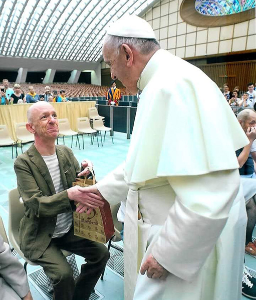Alberto Carol durante uno de sus encuentros con el Santo Padre
