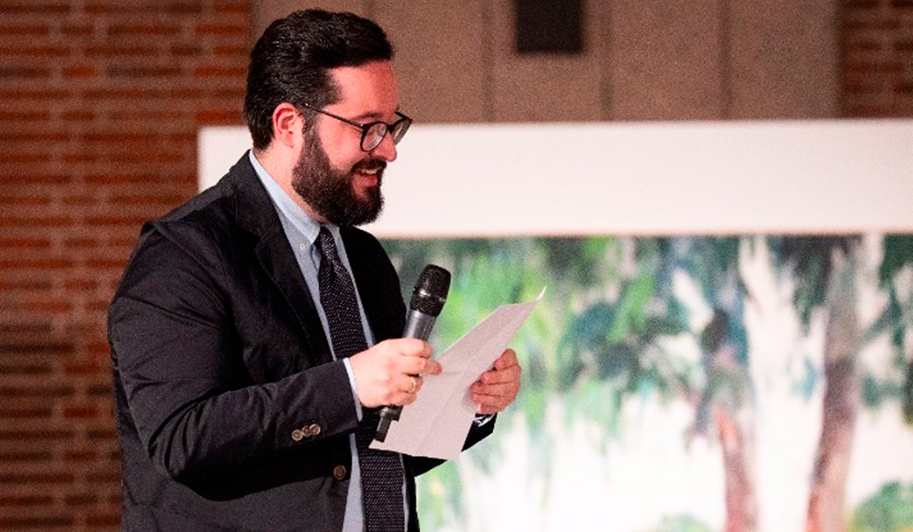 Javier Attard durante el acto de entrega del premio