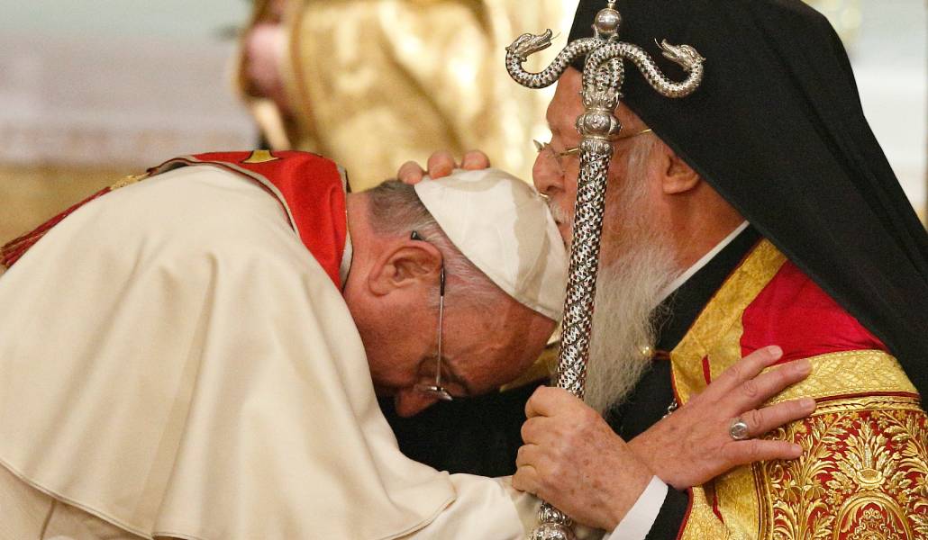 Francisco y Bartolomé en la iglesia patriarcal de San Jorge, en Estambul (Turquía) el 29 de noviembre de 2014.
