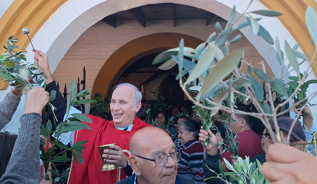 Velasco durante un Domingo de Ramos en Argentina