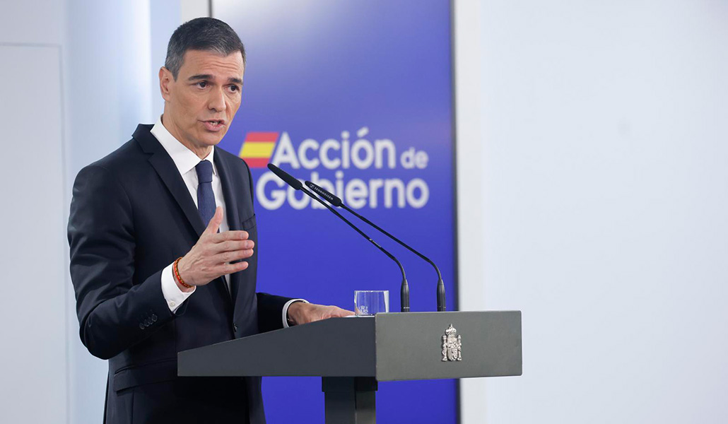El presidente del Gobierno, Pedro Sánchez, durante su comparecencia tras el Consejo de ministros de este martes