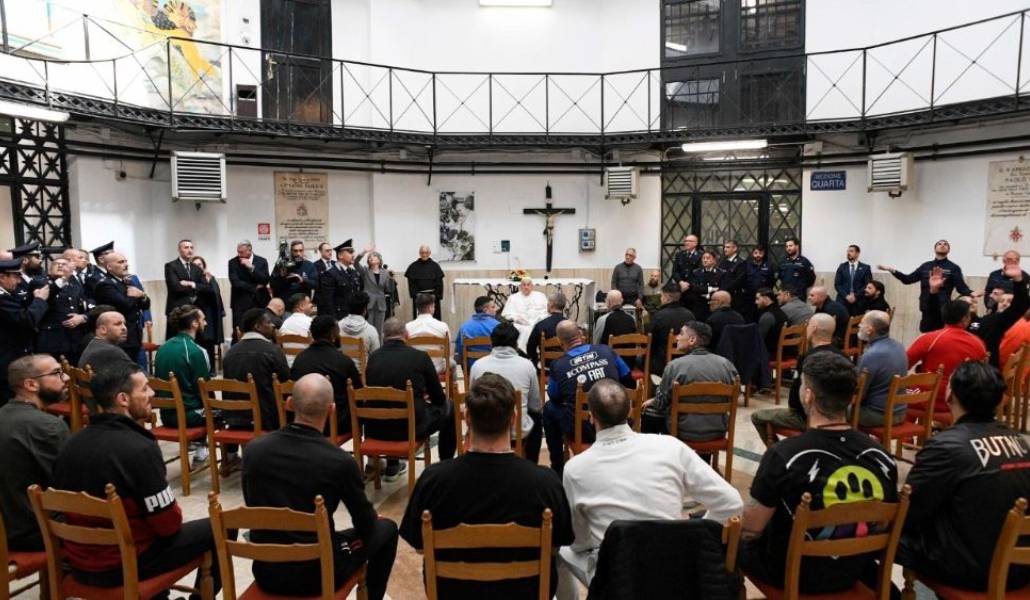 Encuentro que ha mantenido el Papa con los reclusos este jueves