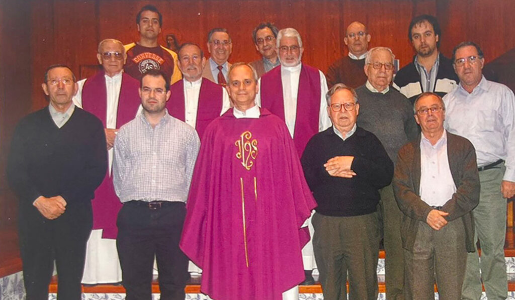 El entonces prior general de los agustinos con la comunidad de Málaga