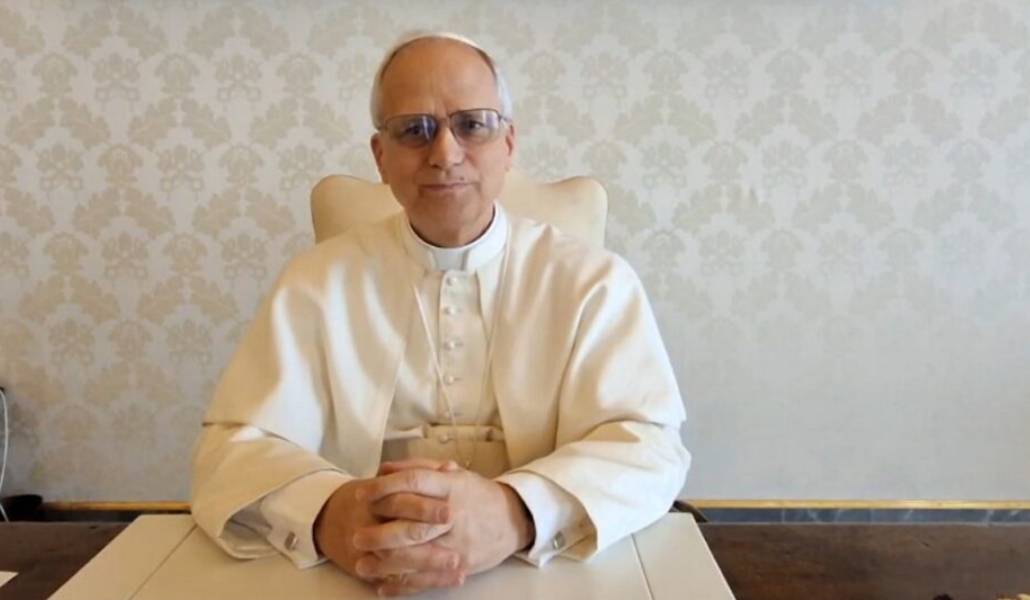 Un momento del videomensaje del Santo Padre.