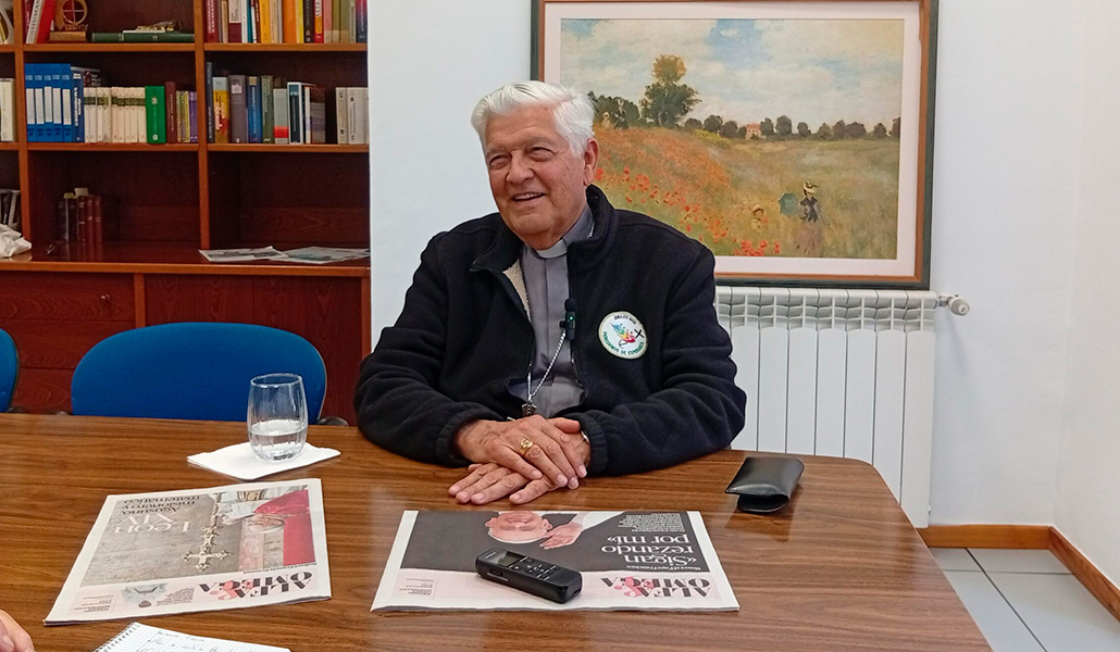 Piñeiro en la sede de 'Alfa y Omega'