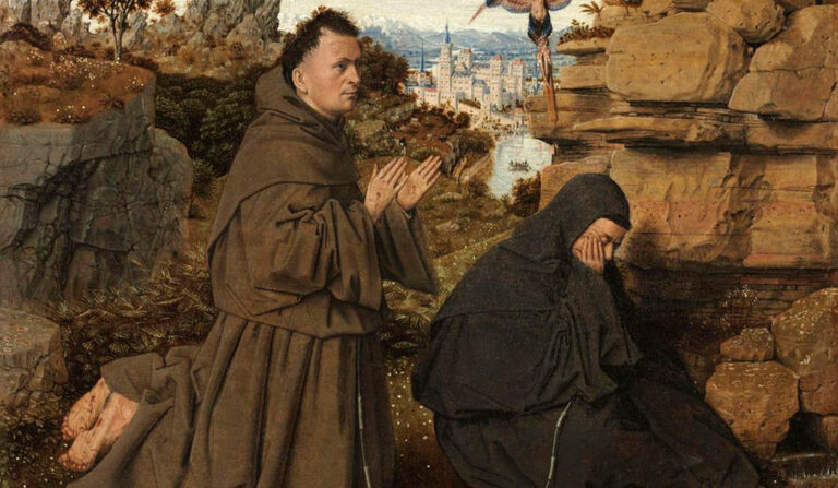 'San Francisco recibe los estigmas'. Jan van Eyck. Museo de Arte de Filadelfia (Estados Unidos).
