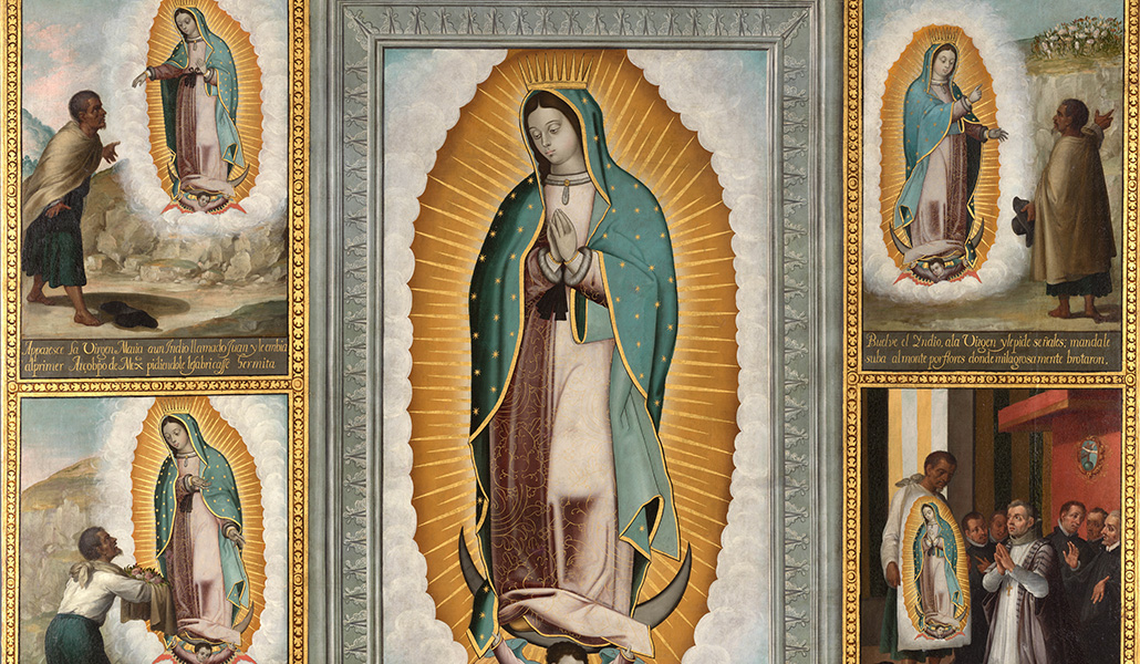 Detalle de Nuestra Señora de Guadalupe con cuatro apariciones. Monasterio de Concepcionistas Franciscanas de Ágreda (Soria)