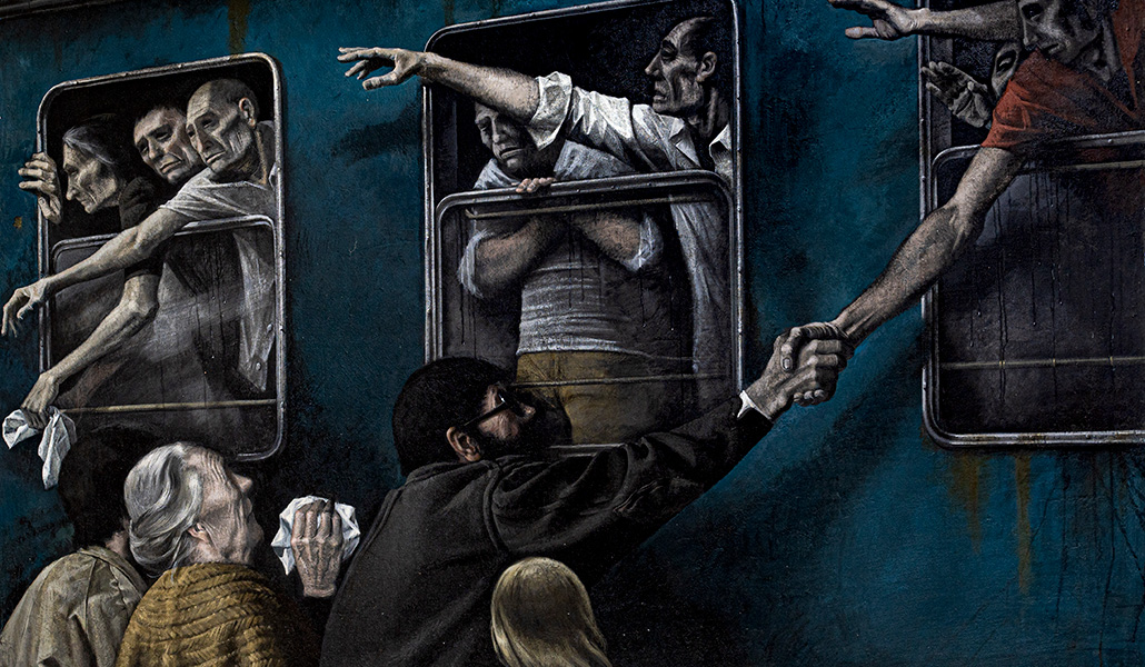 'El adiós' (detalle). Es uno de los cuadros de la serie 'Éxodo'.