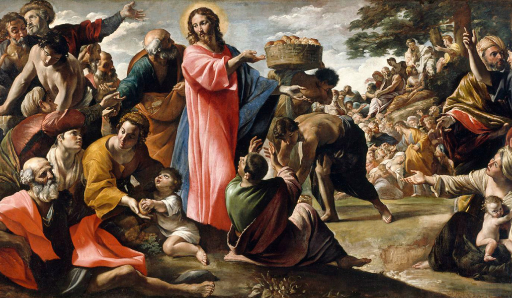'Milagro de los panes y los peces'. Giovanni Lanfranco. Galería Nacional de Irlanda.