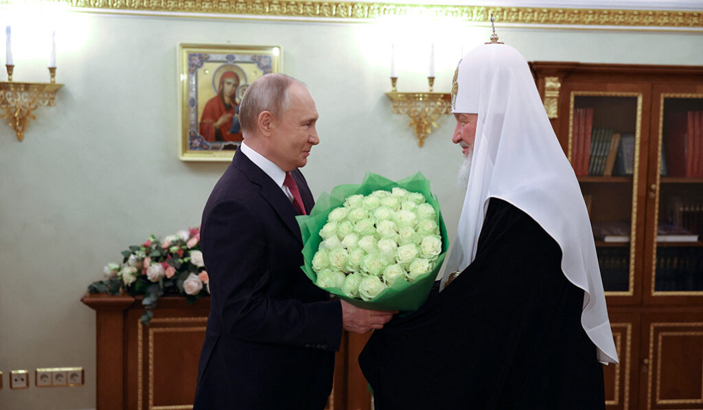 Putin con el patriarca Cirilo el 1 de febrero de 2024