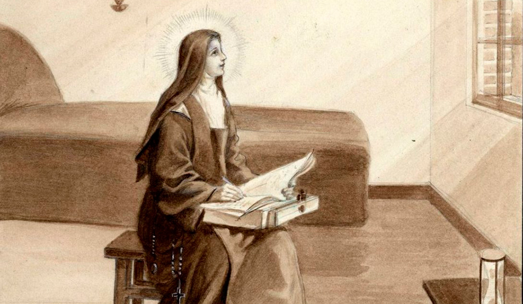 'Teresa escribe su manuscrito A', parte de 'Historia de un Alma'. Sor María del Espíritu Santo