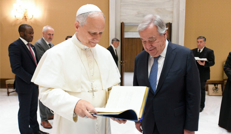León XIV con António Guterres este miércoles