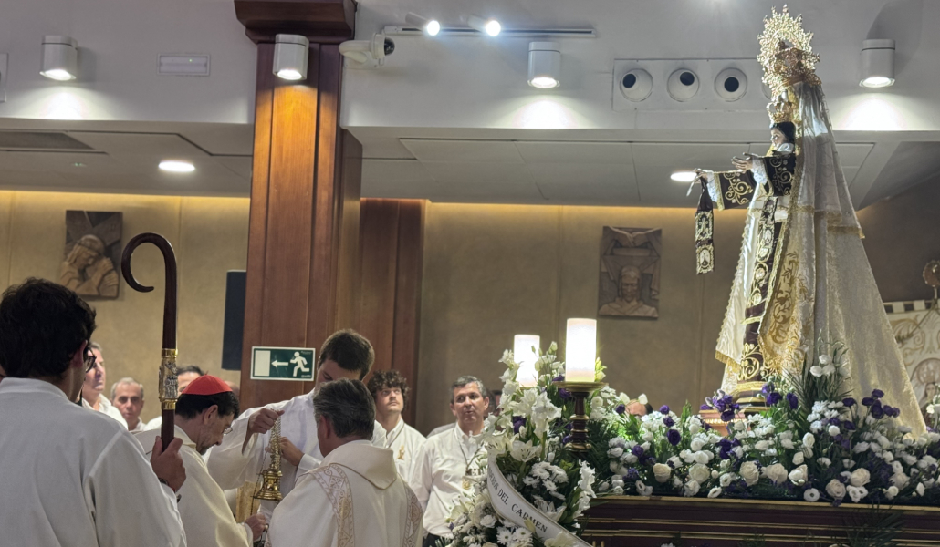 Momento de la celebración en honor de la Virgen del Carmen