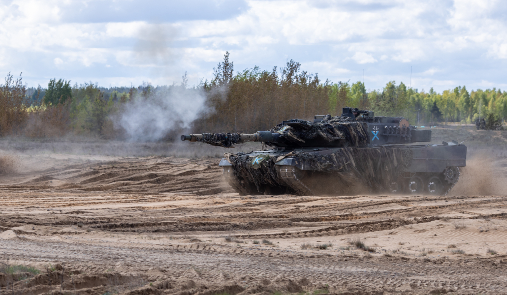 Un tanque Puma SO durante unas maniobras de la OTAN.
