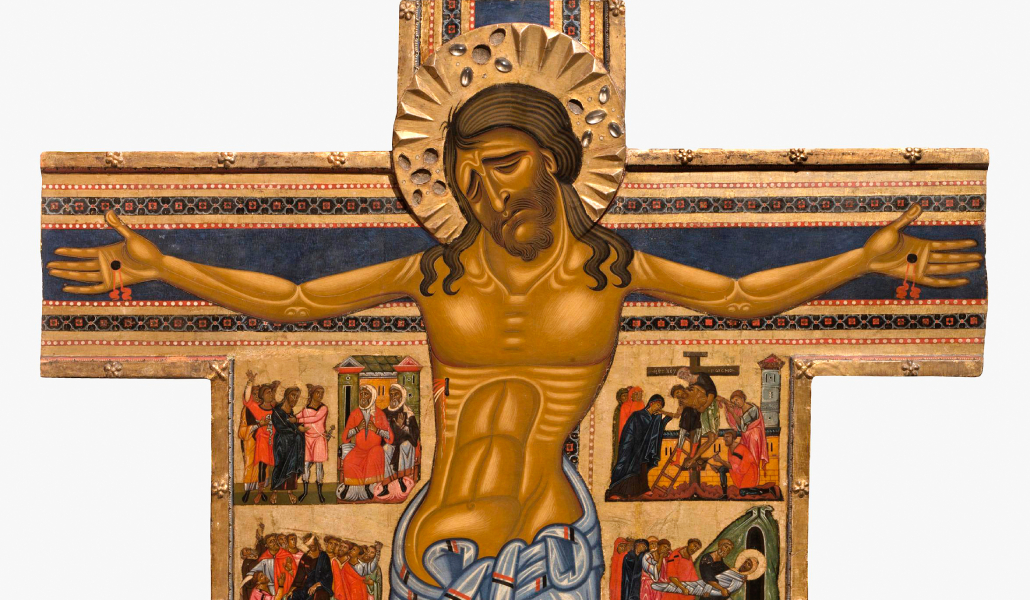 Crucifijo con historias de la Pasión. Artista desconocido de finales del siglo XII. Galería Uffizi, Florencia (Italia)