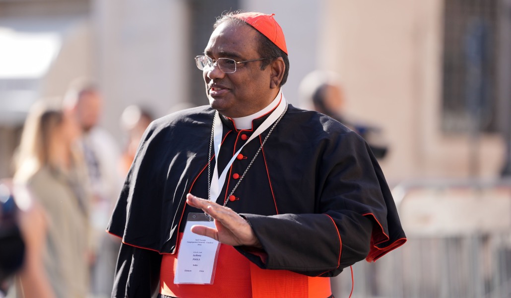 El cardenal Poola, dalit, durante las congregaciones generales previas al cónclave. Foto: CNS.