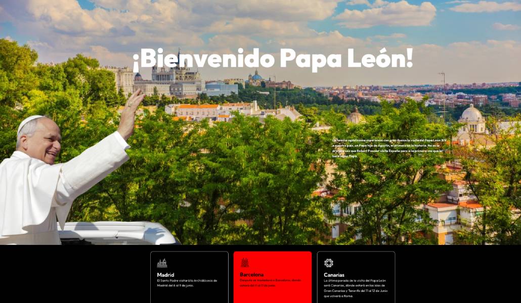 Portada de la nueva web de los agustinos.