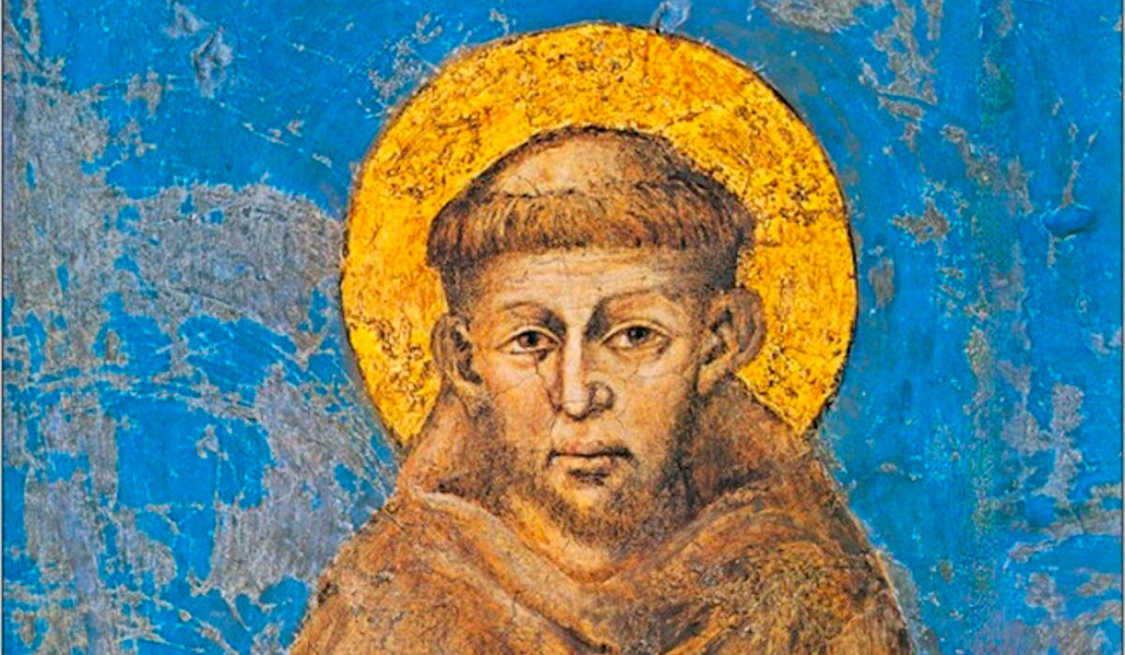 Representación de san Francisco de Asís. Fresco de Cimabue en la basílica de Asís.
