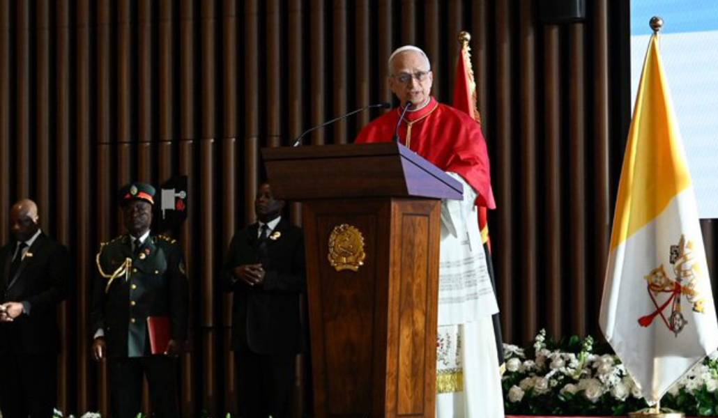 El Papa durante su discurso en Angola.