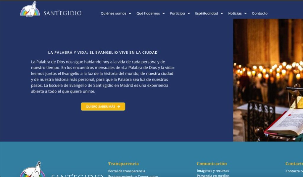 La nueva web de la Comunidad de Sant'Egidio en Madrid.