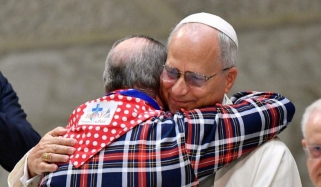 El abrazo de Rafa y el Papa.