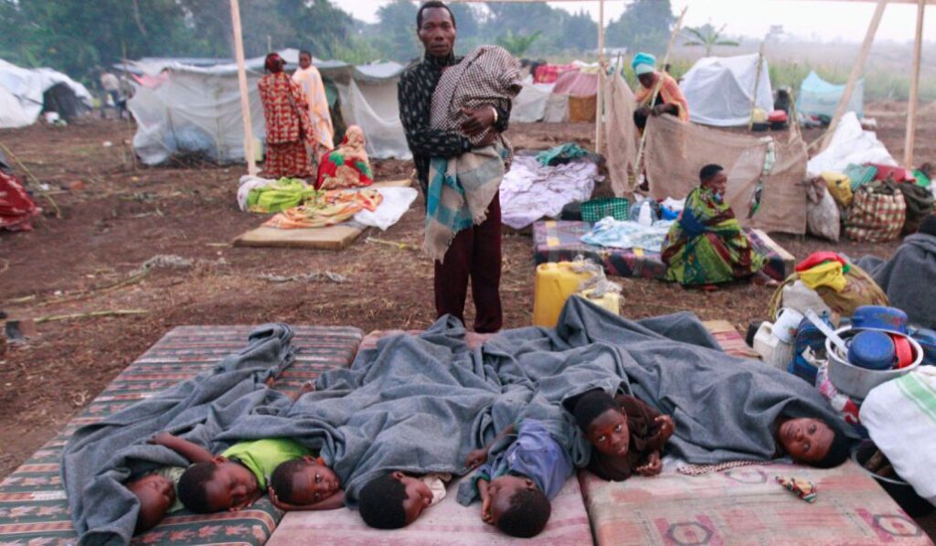 Refugiados de la República Democrática del Congo en un campo de refugiados en Uganda.