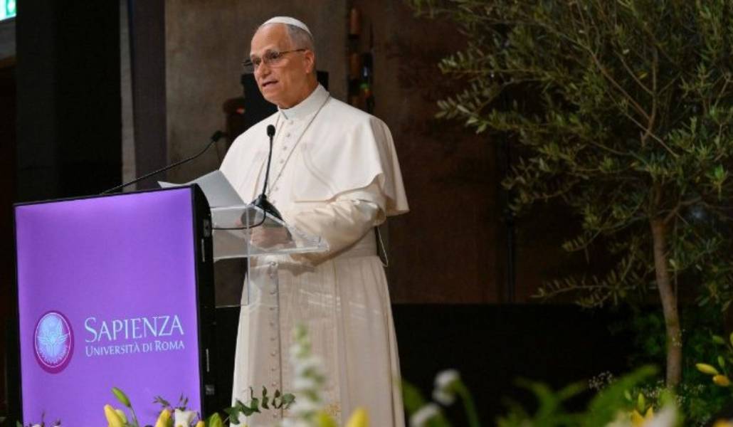 Un momento del discurso del Papa.