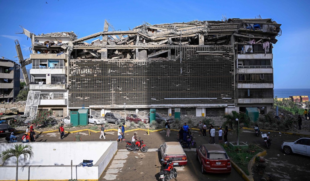 Edificio de apartamentos en La Guaria tras los terremotos.
